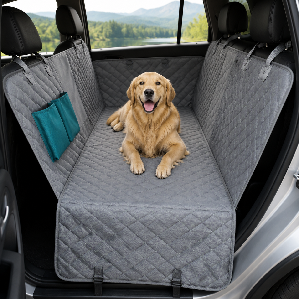 Waterproof Dog Car Seat Cover Nonslip Mesh View Window Back Seat Mat Hammock Cushion Protector With Zipper And Pockets