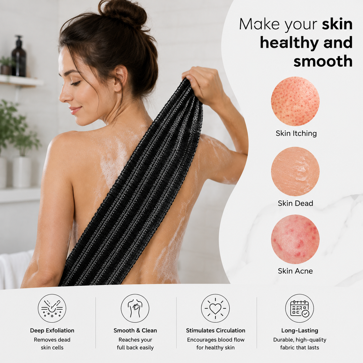 JapanScrub — Japanese Exfoliating Scrub Towel (3-Pack)