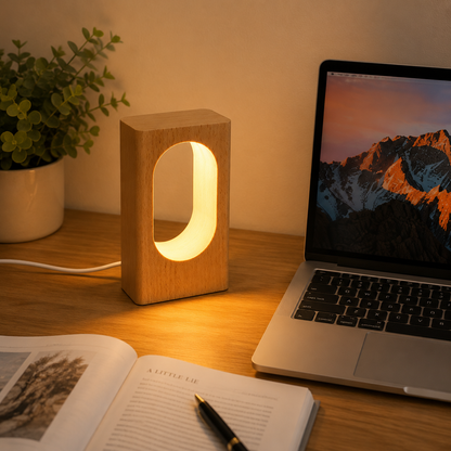 LED Wood Desk Lamp