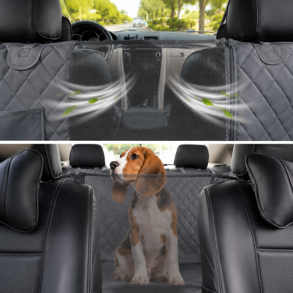Waterproof Dog Car Seat Cover Nonslip Mesh View Window Back Seat Mat Hammock Cushion Protector With Zipper And Pockets