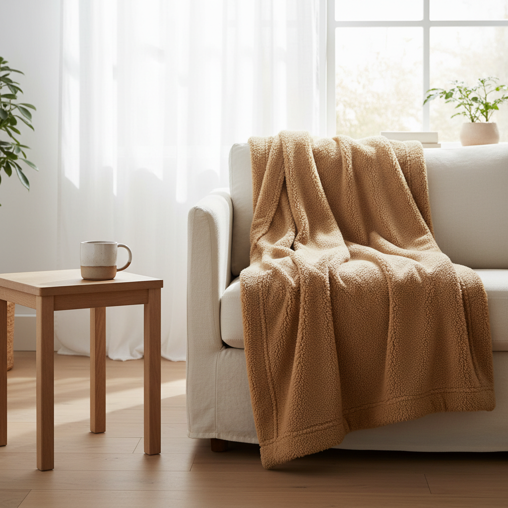 Sherpa Throw — Camel