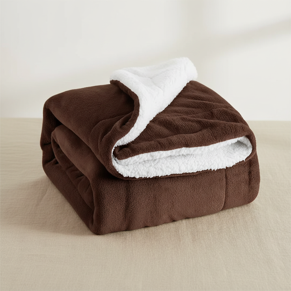 Sherpa Throw Coffee — Beige achtergrond