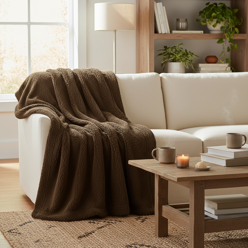 Sherpa Throw — Coffee Brown